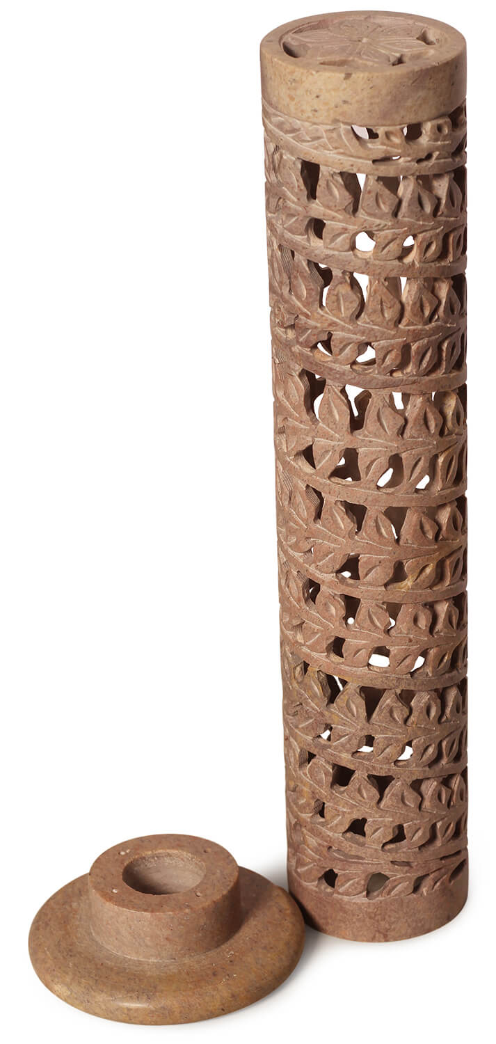ArtistryBazaar  Handmade Marble Soapstone Incense Stick Burner Candle Stick Holder  Tea Light Stand - Perfect Incense Tower for Gifting. Decorative Home and Kitchen Decor